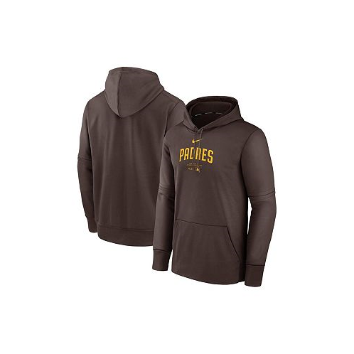 Nike Mens Brown San Diego Padres Authentic Collection Practice Performance Pullover Hoodie