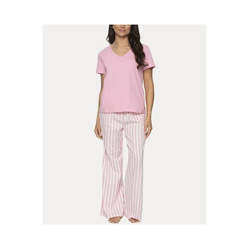 Felina Womens Mirielle 2 Pc. Short Sleeve Pajama Set