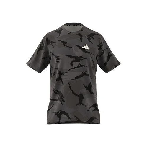 Adidas Mens Short Sleeve Crewneck Camo Print T-Shirt