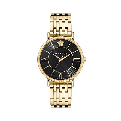 Versace Womens Swiss Gold Ion Plated Stainless Steel Bracelet Watch 42mm