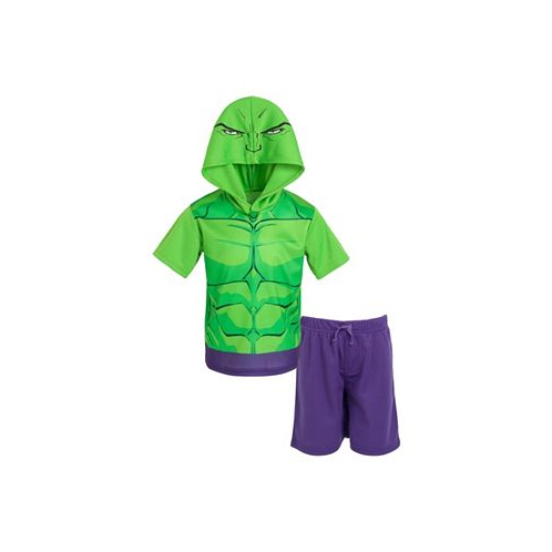 Marvel Boys Avengers Hulk Athletic T-Shirt and Mesh Shorts Outfit Set