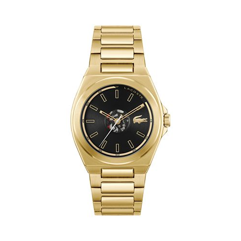 Lacoste Mens Reno Gold-Tone Stainless Steel Bracelet Watch 42mm