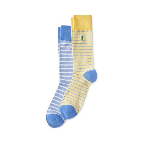 Polo Ralph Lauren Mens 2-Pk. Oxford Striped Slack Socks