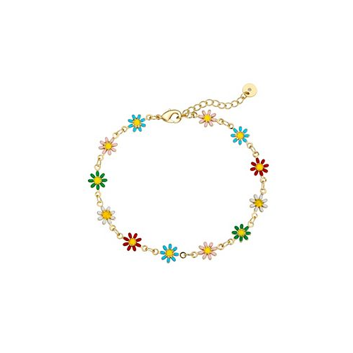 Unwritten Multi Color Enamel Flower Bracelet