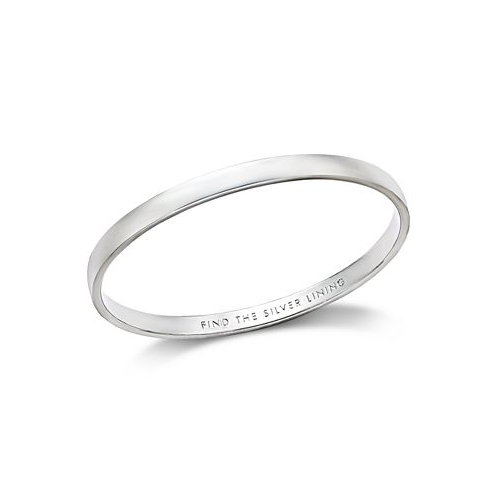 Kate spade new york Silver-Tone Find The Silver Lining Message Bangle Bracelet