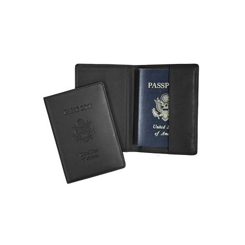 ROYCE New York Mens Passport Seal Embossed RFID Blocking Passport Case