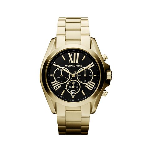 Michael Kors Unisex Chronograph Bradshaw Gold-Tone Stainless Steel Bracelet Watch 43mm MK5739