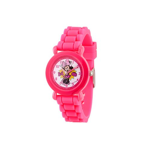 Ewatchfactory Girls Disney Minnie Mouse Pink Plastic Time Teacher Strap Watch 32mm