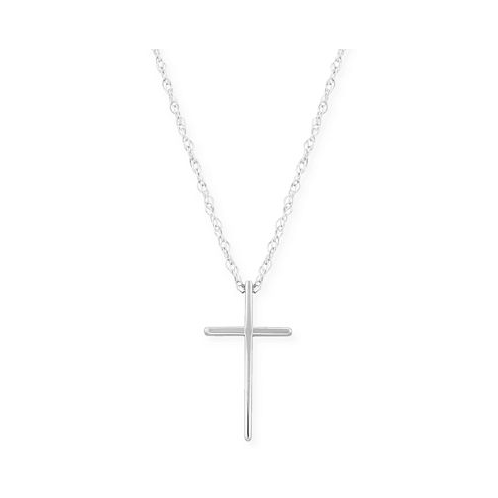 Macys Solid Cross Necklace Set in 14k Yellow White or Rose Gold