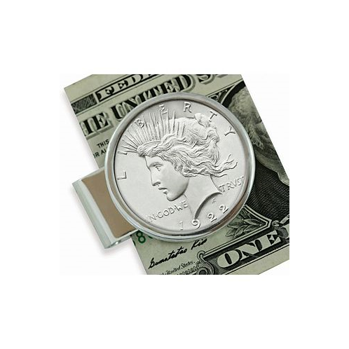 American Coin Treasures Mens Sterling Silver Peace Coin Money Clip