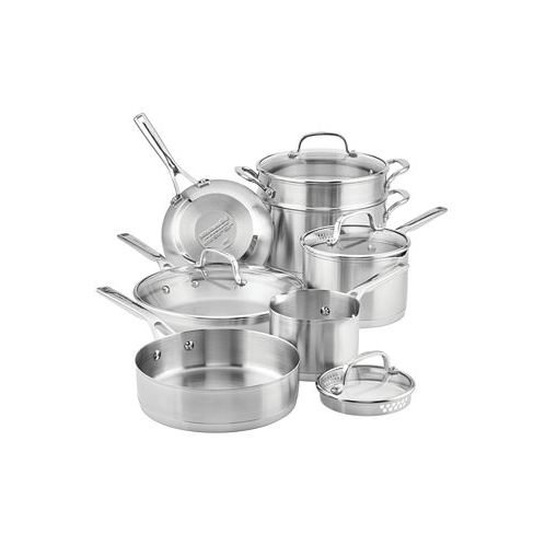 KitchenAid 3-Ply Base Stainless Steel 11 Piece Cookware Induction Pots and Pans Set
