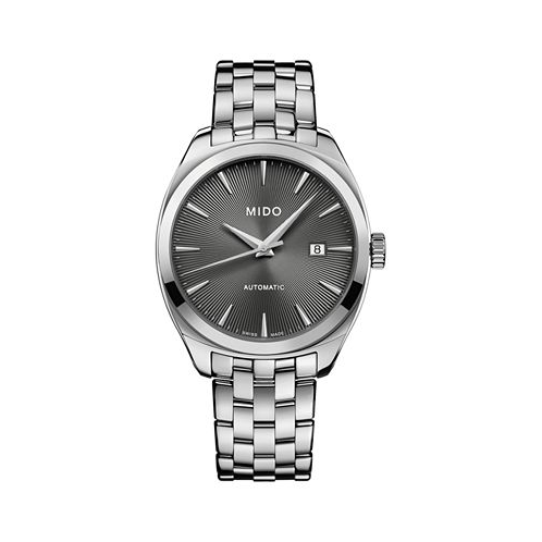Mido Mens Swiss Automatic Belluna Royal Stainless Steel Bracelet Watch 41mm