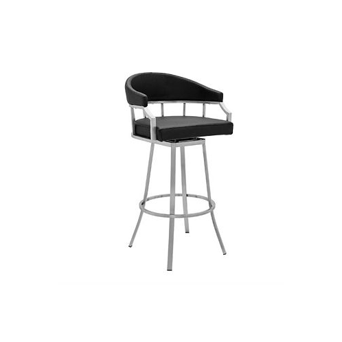 Armen Living Palmdale Swivel Modern Faux Leather Bar and Counter Stool