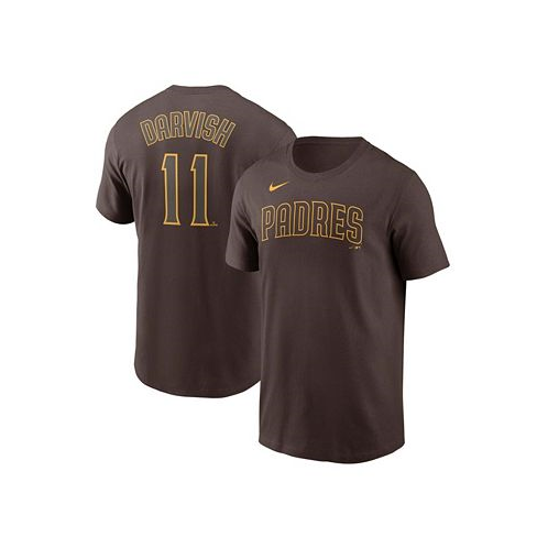 Nike Mens Yu Darvish Brown San Diego Padres Name Number T-shirt