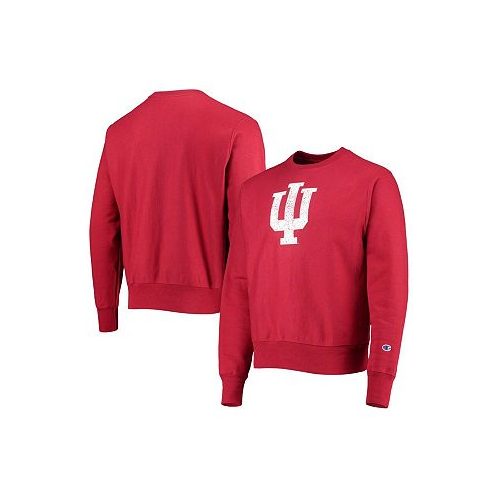 Champion Mens Crimson Indiana Hoosiers Vault Logo Reverse Weave Pullover Sweatshirt