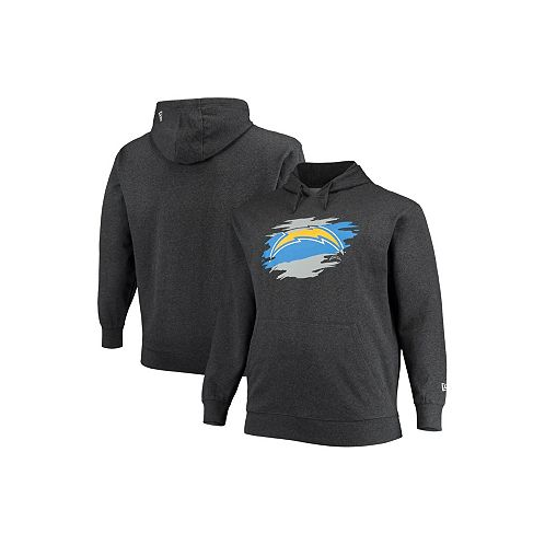 New Era Mens Charcoal Los Angeles Chargers Big and Tall Primary Logo Pullover Hoodie