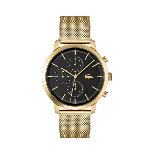 Lacoste Mens Replay Gold-Tone Mesh Bracelet Watch 44mm
