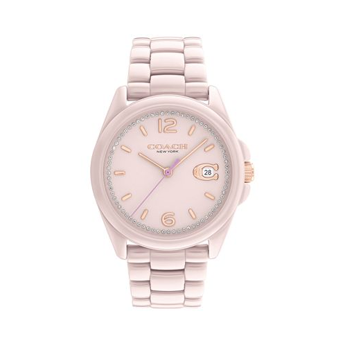 COACH Womens Greyson Blush Ceramic Bracelet Watch 36mm