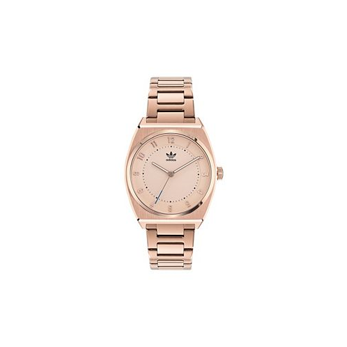 Adidas Unisex Three Hand Code Two Rose Gold-Tone Stainless Steel Bracelet Watch 38mm