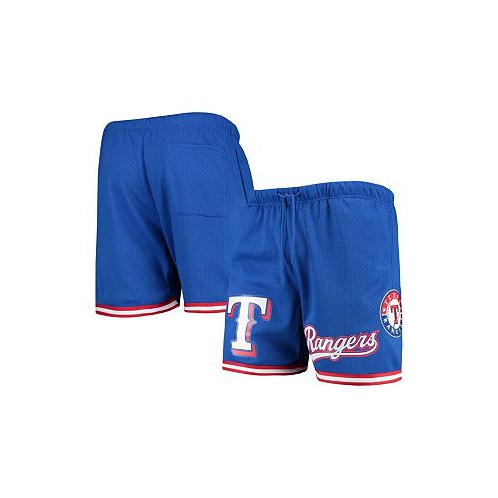 Pro Standard Mens Royal Texas Rangers Logo Mesh Shorts