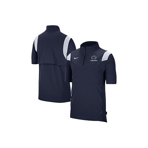 Nike Mens Navy Penn State Nittany Lions Coach Short Sleeve Quarter-Zip Jacket