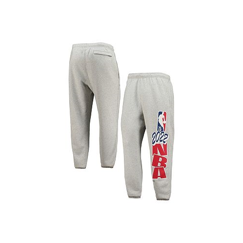 Nike Mens Heathered Gray NBA Team 31 75th Anniversary Courtside Fleece Jogger Pants