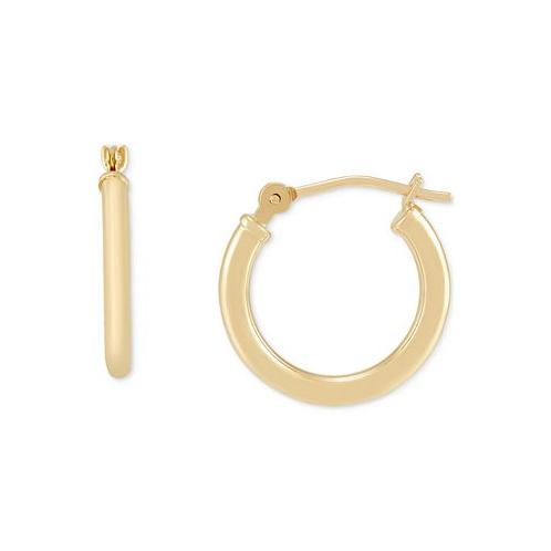 Macys Polished Tube Small Hoop Earrings in 14k Gold 15mm