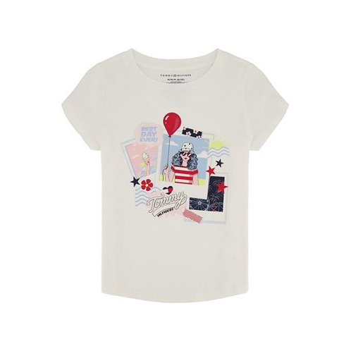 Tommy Hilfiger Little Girls Glitter Polaroid Short Sleeve T-shirt