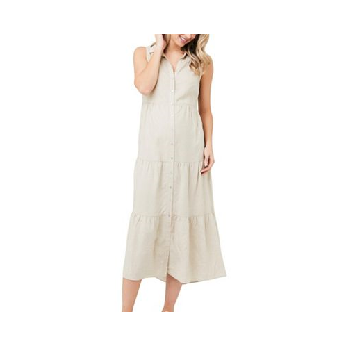 Ripe Maternity Maternity Tracy Button Down Tiered Dress