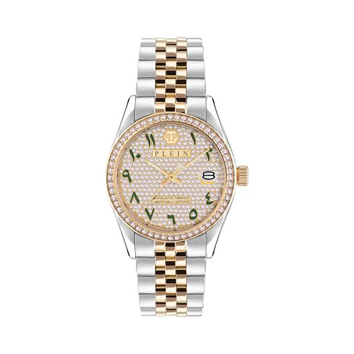 Philipp Plein Womens Date Superlative Two-Tone Stainless Steel Bracelet Watch 34mm