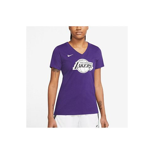 Nike Womens Purple Los Angeles Lakers 2022/23 City Edition Essential V-Neck T-shirt