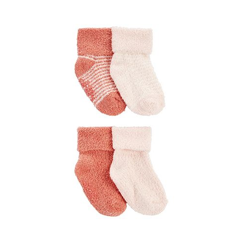 Carters Baby Girls Foldover Chenille Booties Pack of 4