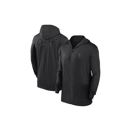Nike Mens Black Chicago White Sox Authentic Collection Travel Performance Full-Zip Hoodie
