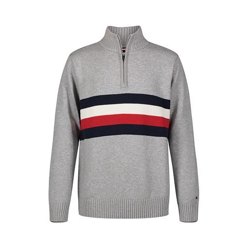 Tommy Hilfiger Toddler Boys Signature Stripe Long Sleeve Quarter Zip Sweater