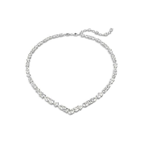 Swarovski Silver-Tone Crystal V-Shape Collar Necklace 15 + 2-3/4 extender