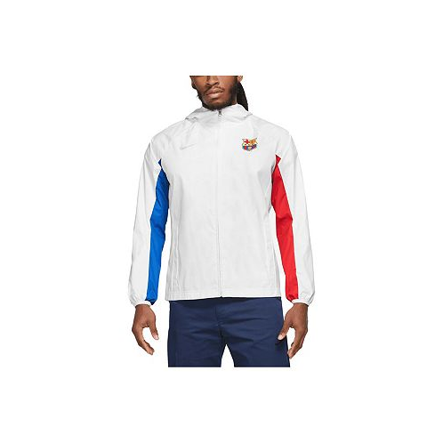 Nike Mens White Barcelona AWF Raglan Full-Zip Hoodie Jacket