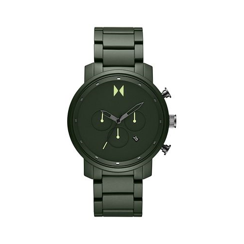 MVMT Mens Chrono Ceramic Matte Olive Green Ceramic Bracelet Watch 45mm