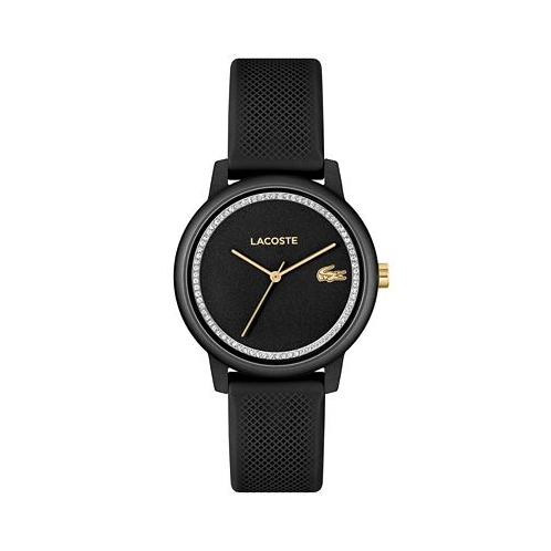 Lacoste Womens L.12.12 Go Quartz Black Silicone Strap Watch 36mm