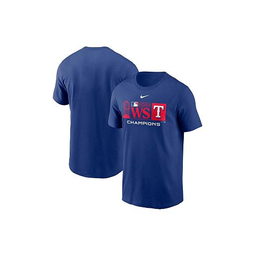 Nike Mens Royal Texas Rangers 2023 World Series Champions Trophy Lock Up T-shirt