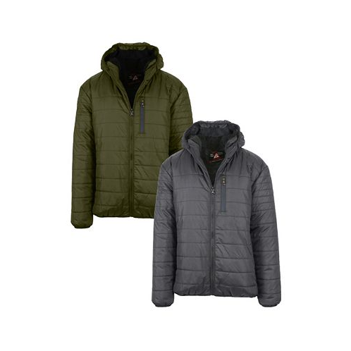 Spire By Galaxy Mens Sherpa Lined Hooded Puffer Jacket Pack of 2
