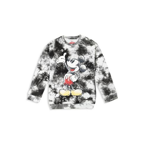 Disney Mickey Mouse Boys Fleece Pullover Sweatshirt Tie Dye Black/White