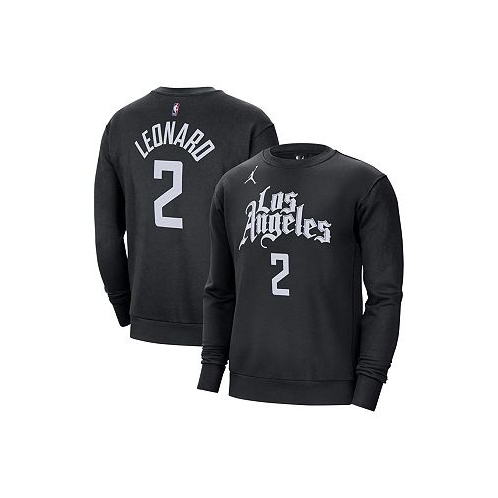 Jordan Mens Kawhi Leonard Black LA Clippers Statement Name and Number Pullover Sweatshirt