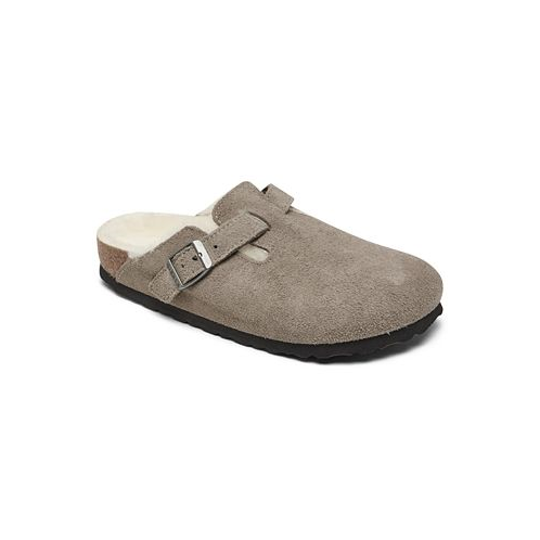 Birkenstock Womens Boston Shearling Suede Leather Clogs from Finish Line