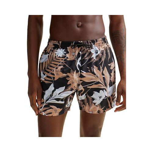 Hugo Boss Mens Tropical-Print Quick-Drying Swim Shorts