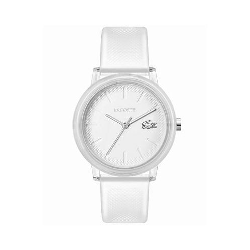 Lacoste Unisex L.12.12 Quartz White Semi-Transparent Silicone Strap Watch 42mm