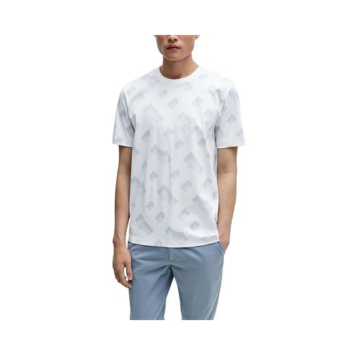 Hugo Boss Mens Monogram-Jacquard T-shirt
