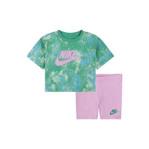 Nike Toddler Girls Boxy T-shirt and Bike Shorts 2 Piece Set