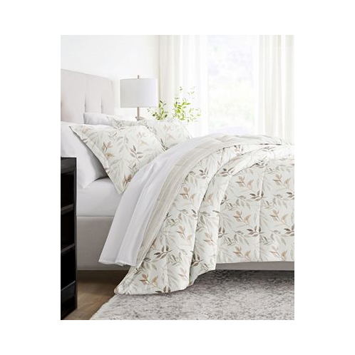 Ienjoy Home Foliage Stripe 3-Piece Comforter Set Full/Queen