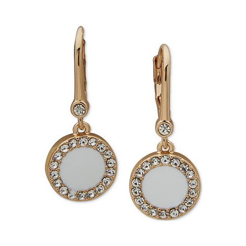 DKNY Gold-Tone Pave & Color Inlay Drop Earrings