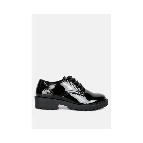 London Rag whittle patent lace up derby shoes